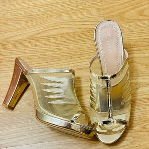 Brand new golden high heel sandal